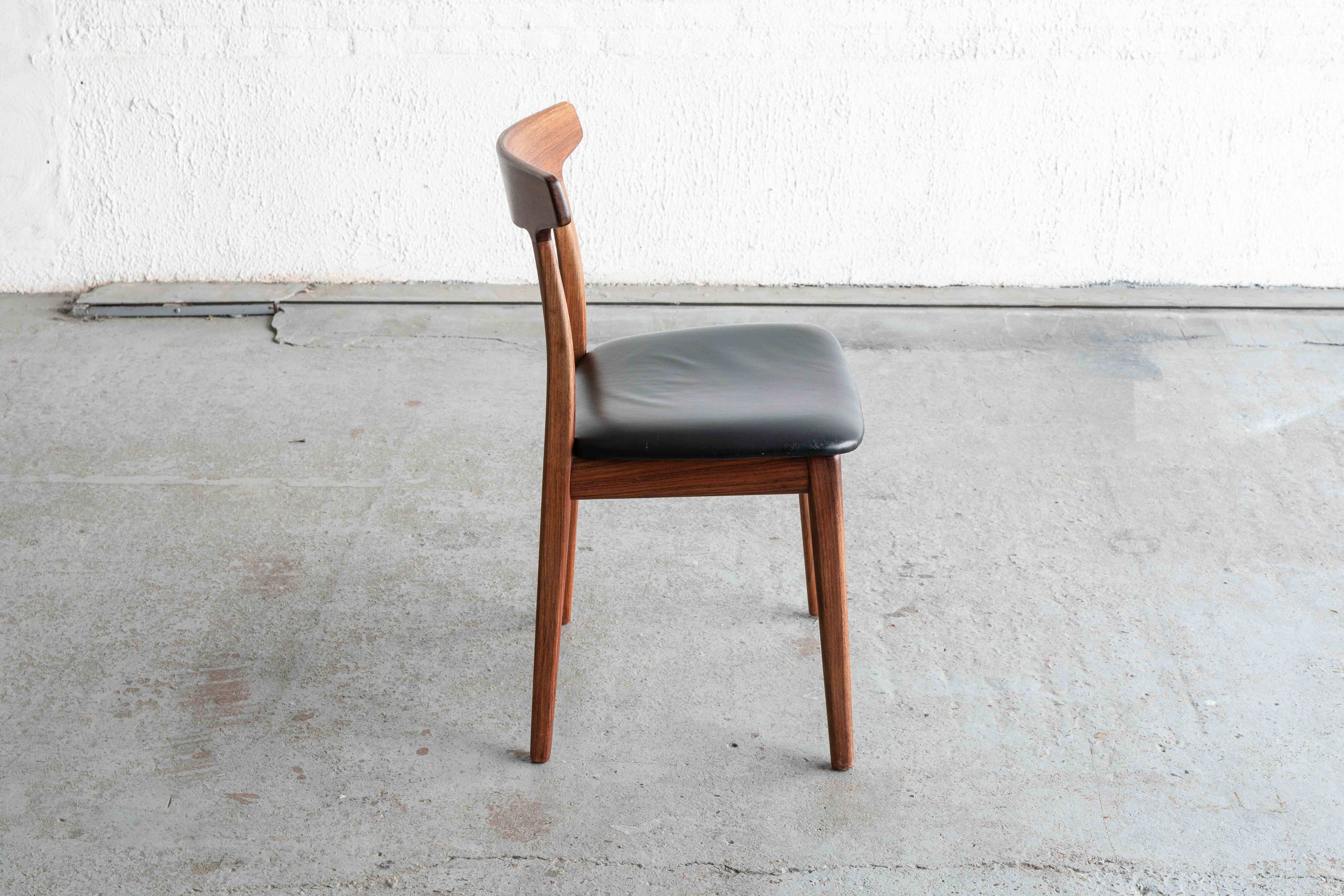 Dining chairs 'model 60' by Hennig Kjaernulf for Bruno Hansen, Denmark 1960