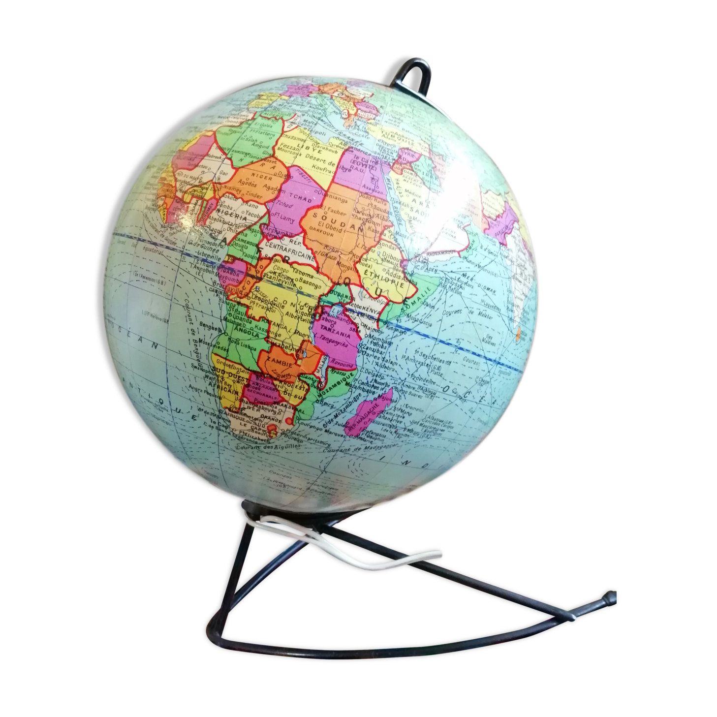 Globe map "Girard and Barrere" vintage 60/70