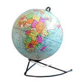 Globe map "Girard and Barrere" vintage 60/70