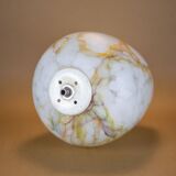 Colorful marbled opaline globe, glass lampshade, ceiling lamp, ceiling lamp, 60's