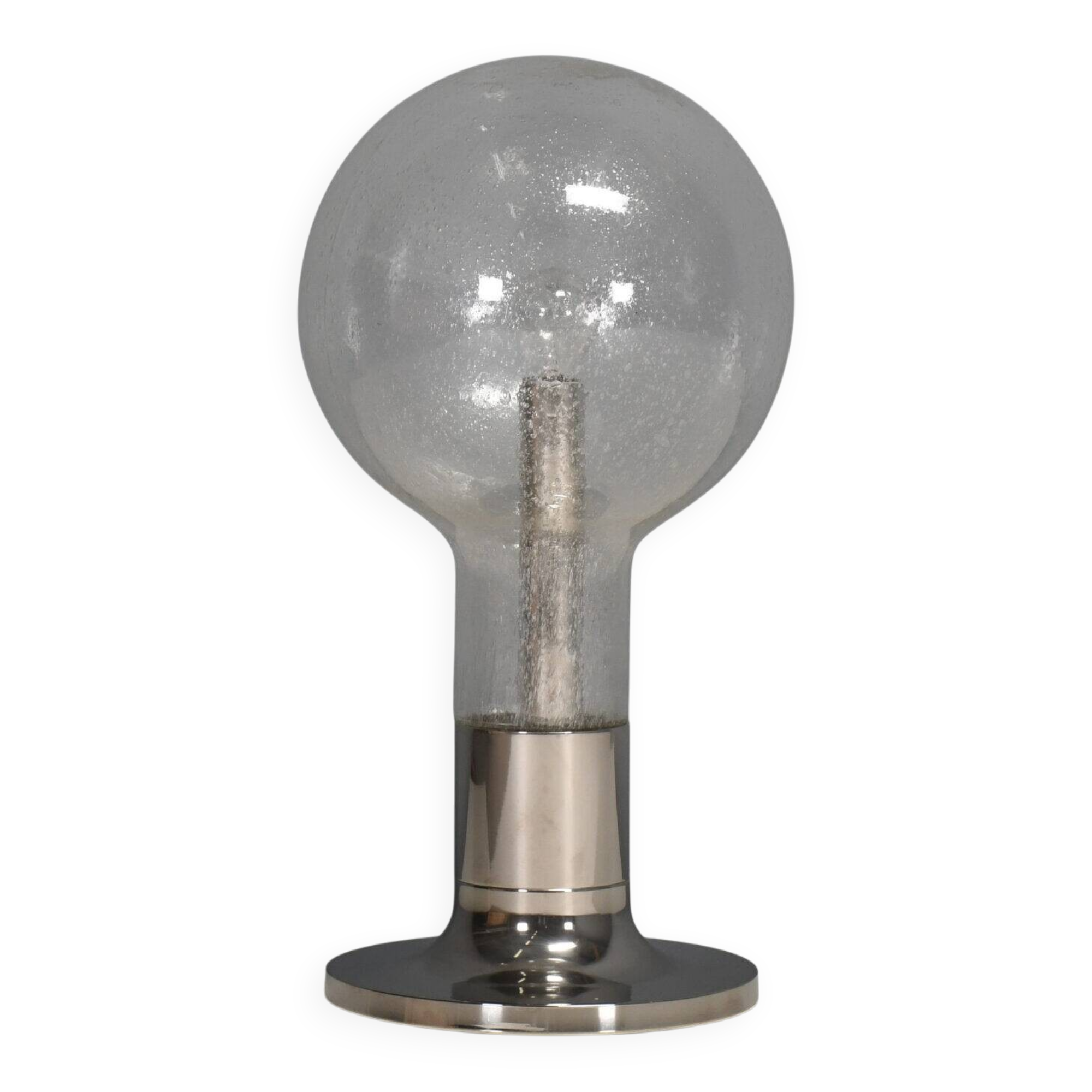 Large chrome and glass table lamp Temde, Switzerland, 1960s