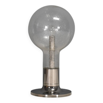 Large chrome and glass table lamp Temde, Switzerland, 1960s