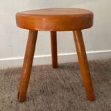 Vintage tripod stool in solid pine