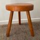 Tabouret tripode vintage en pin massif