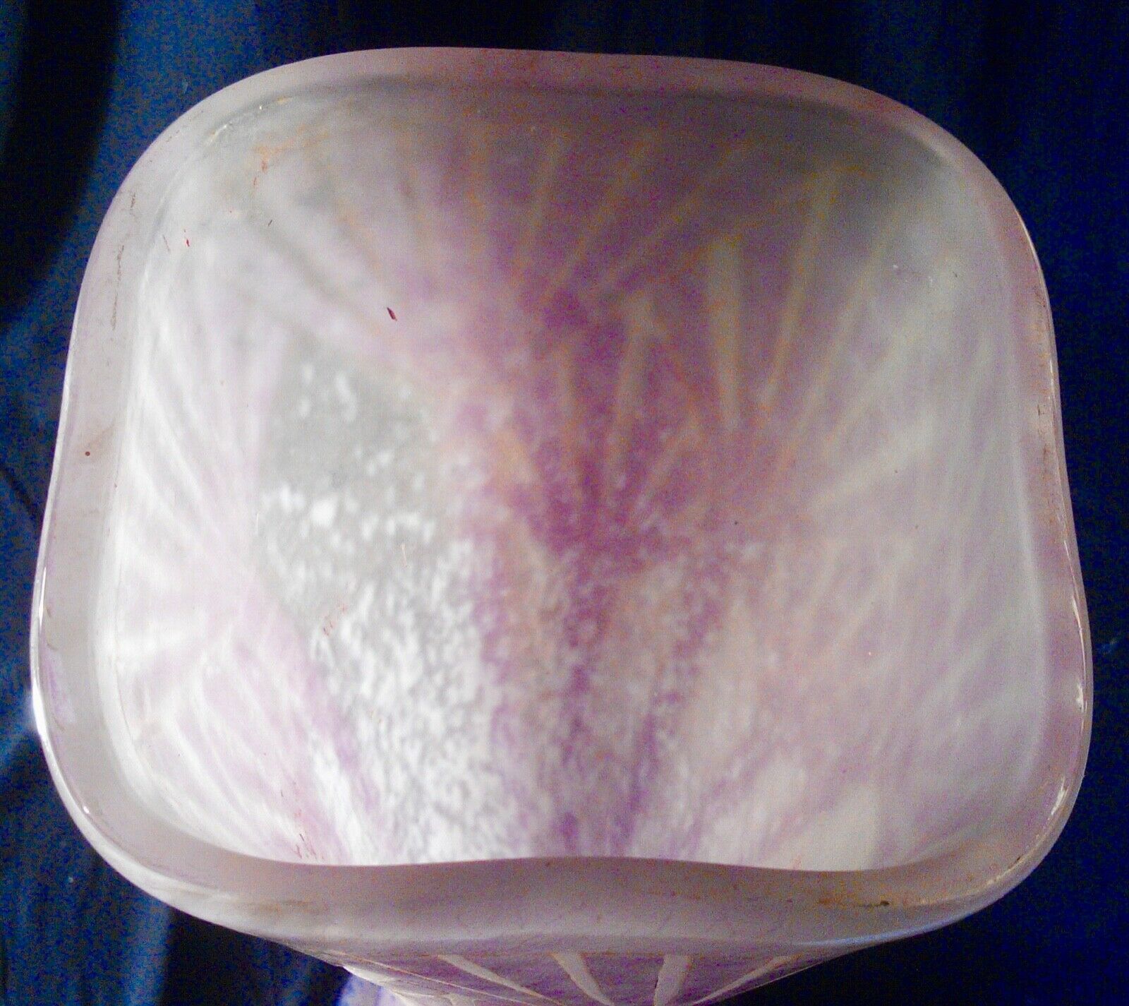 Vase 48 cm papyrus decoration the french glass - charder - schneider