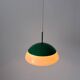 Suspension en métal vert et verre opale, années 1960, Germany