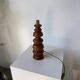 1950s turned oak wood table lamp