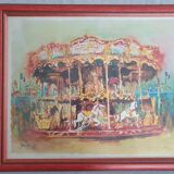Lithograph by Jean-Pierre Blanchard "Foire du Trône"