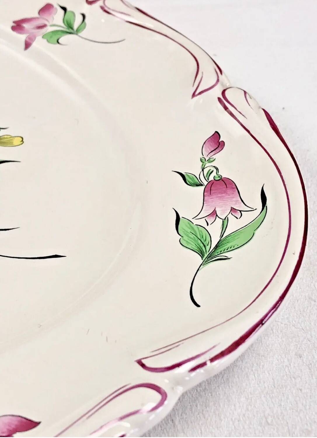 Large earthenware dish from Lunéville street lamp model