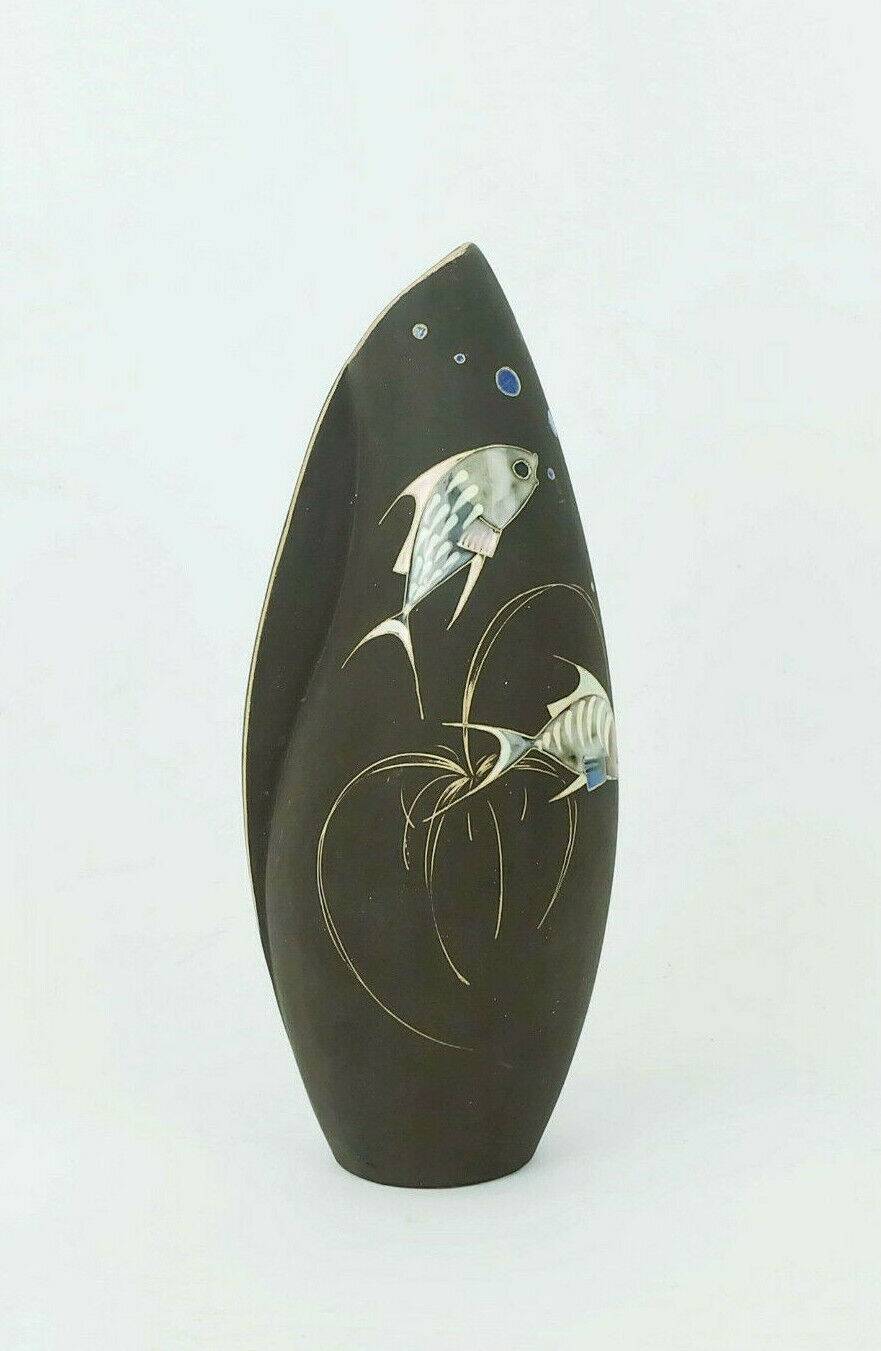 mid century VASE 50s organic shape fish decor model no. 2007 b