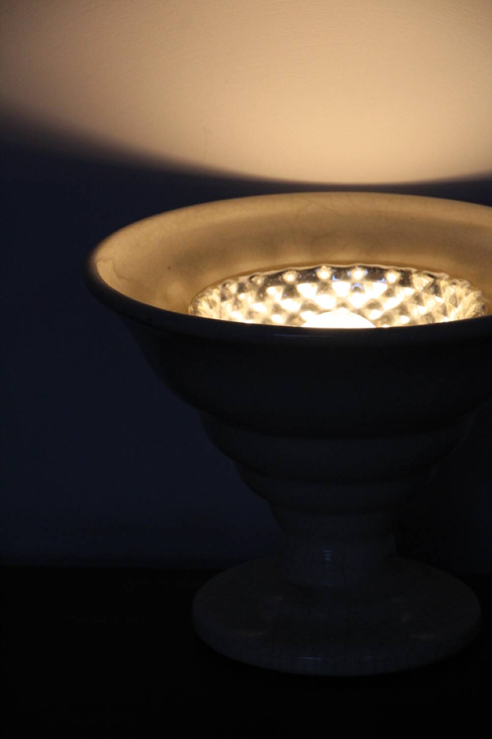 Art Deco cracked torchiere lamp France 1930