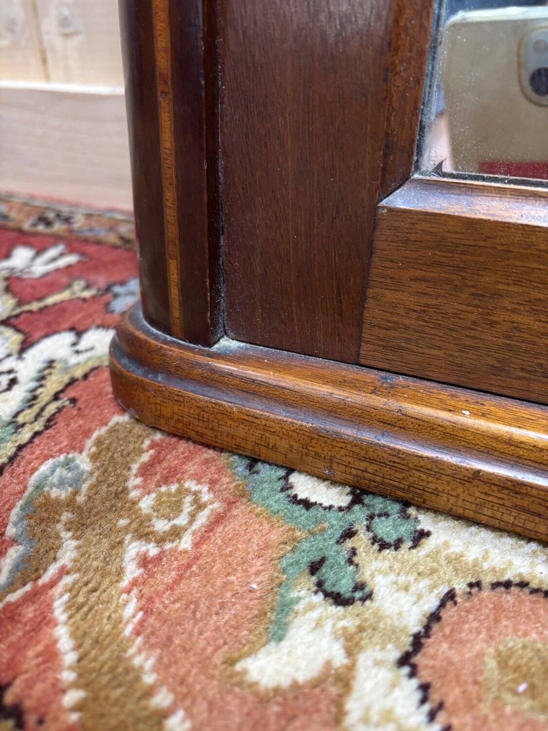 Wooden fireplace mirror