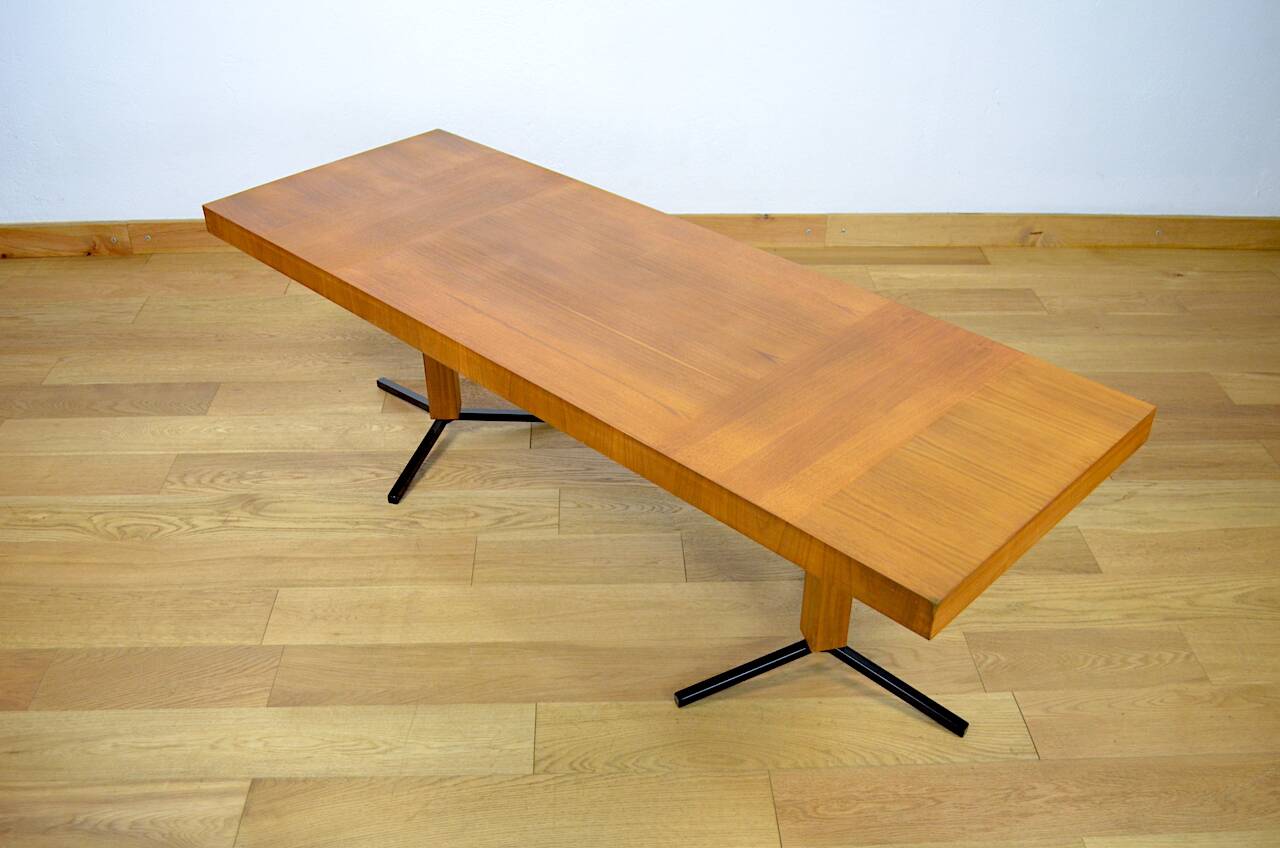 Grande Table Basse Vintage en Bois & Métal 1960