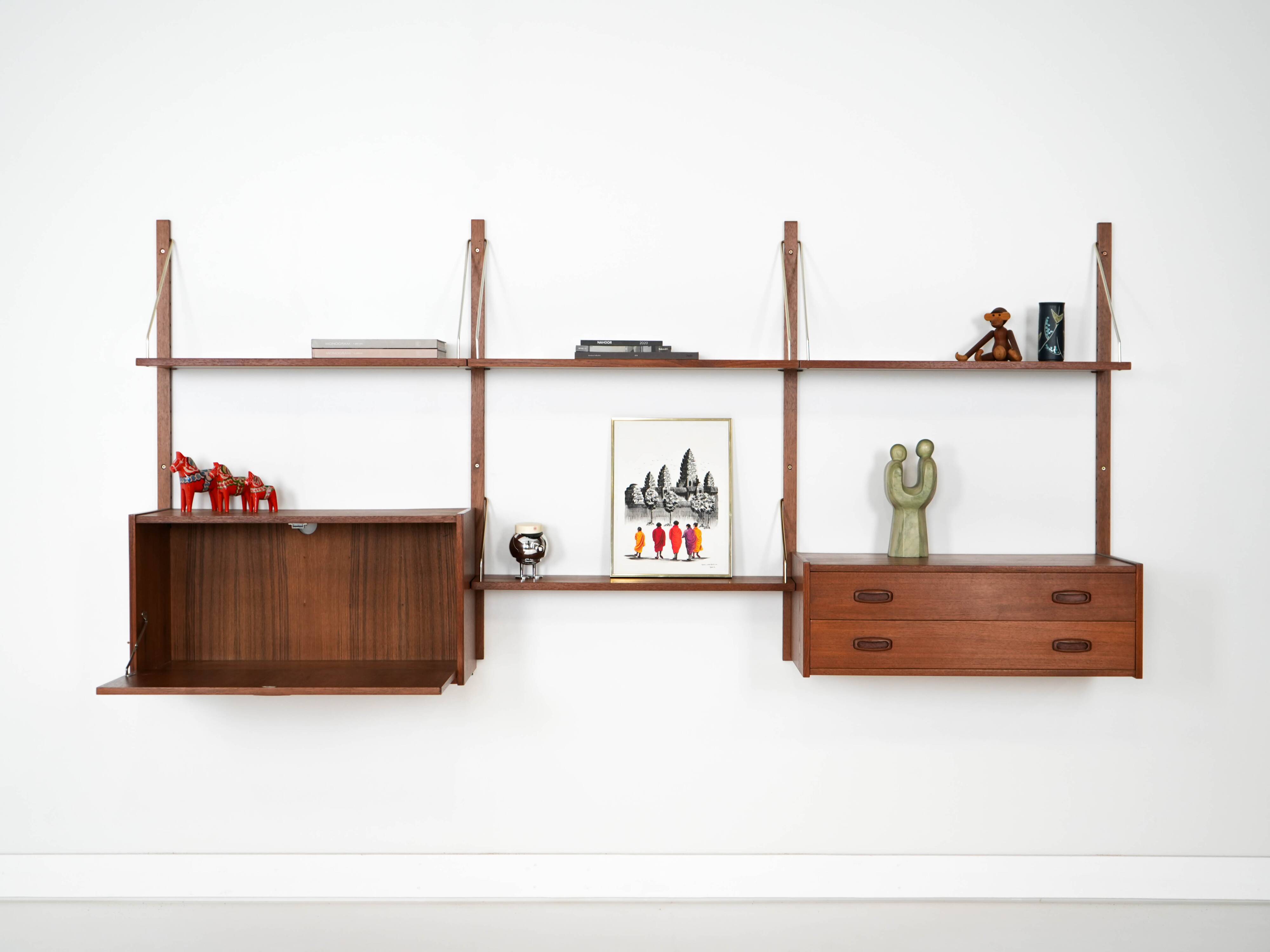 Teak shelving unit, Danish design, 1960s, manufactured in Denmark