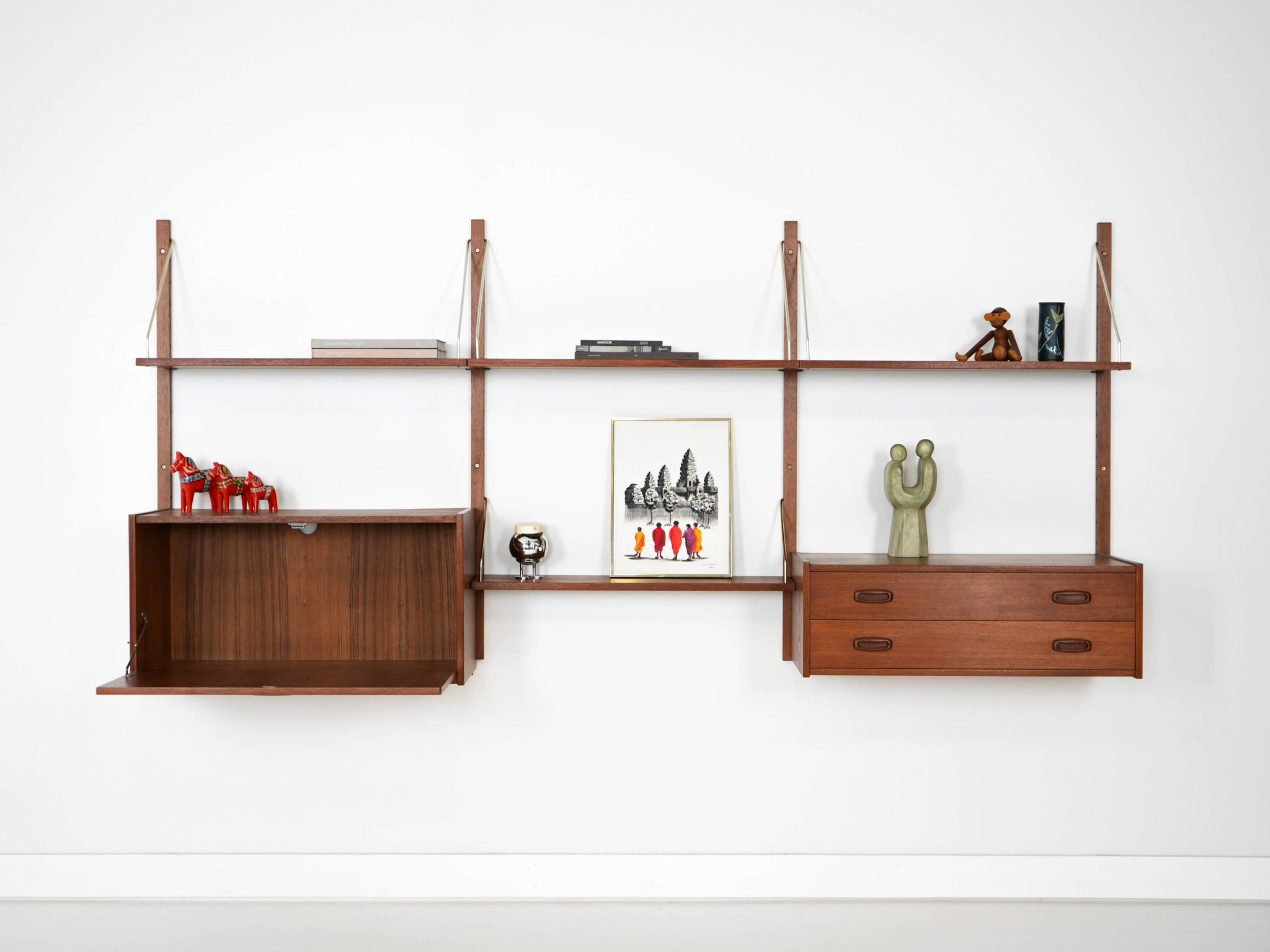 Teak shelving unit, Danish design, 1960s, manufactured in Denmark