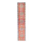 Couverture vintage turque en laine et coton rouge faite à la main 65x315