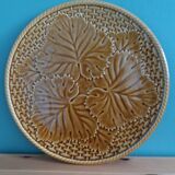 Pie dish cheese platter barbotine Gien 60s