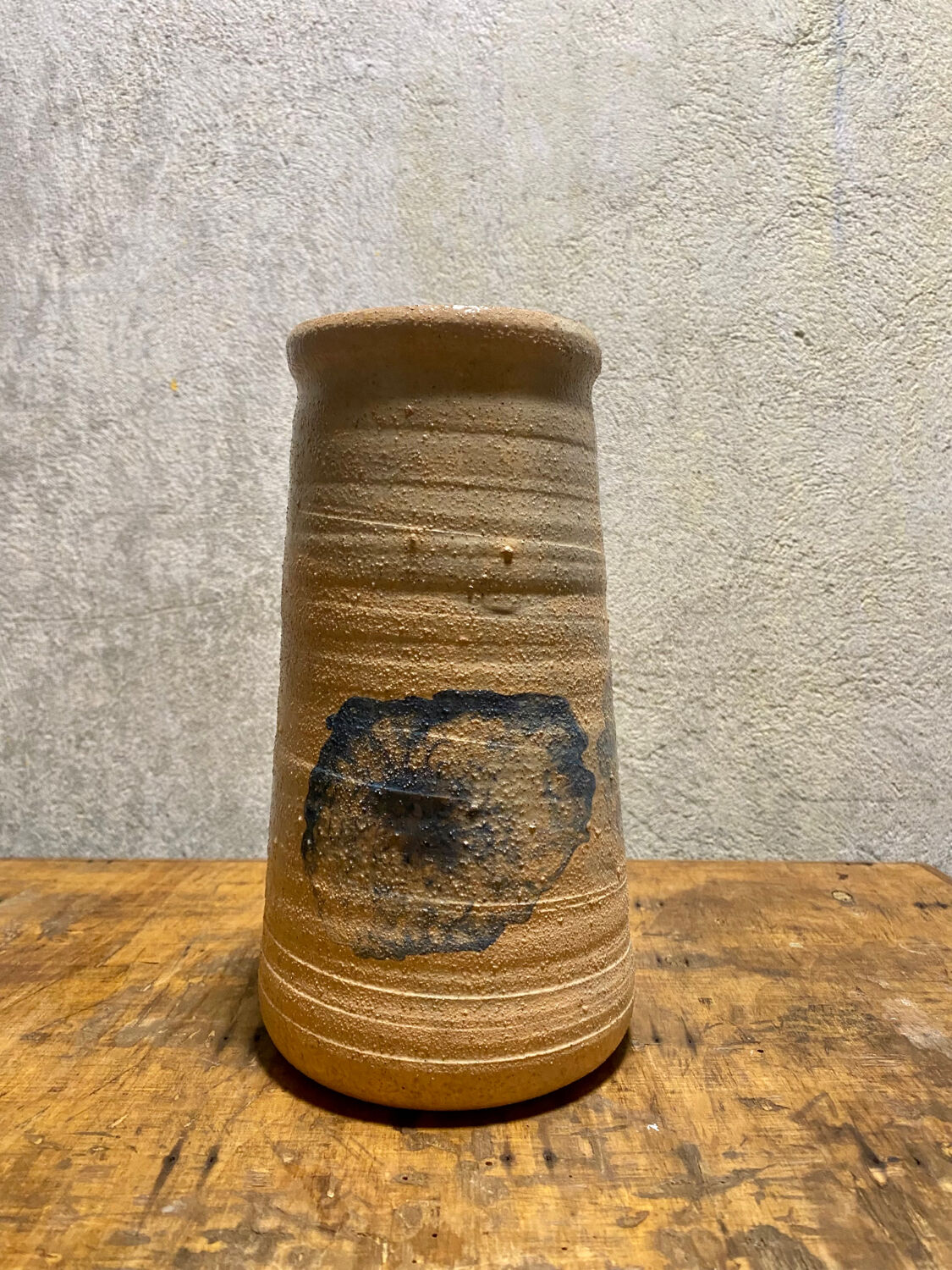 Ceramic vase with blue flowers