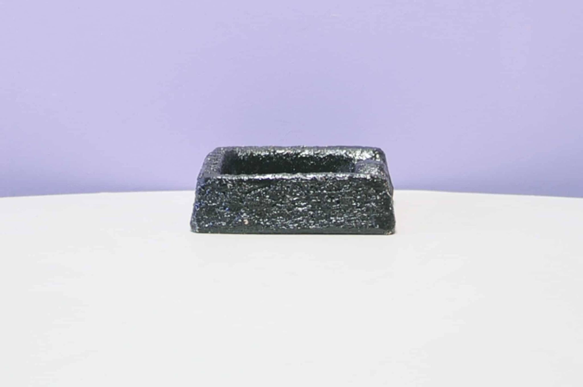 Vintage coarse brown & red ashtray