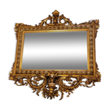 Miroir Napoléon III en stuc doré