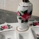 Mirror to lay porcelain rose buttons 13x24cm