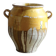 Large Antique French Confit Pot with Yellow Glaze