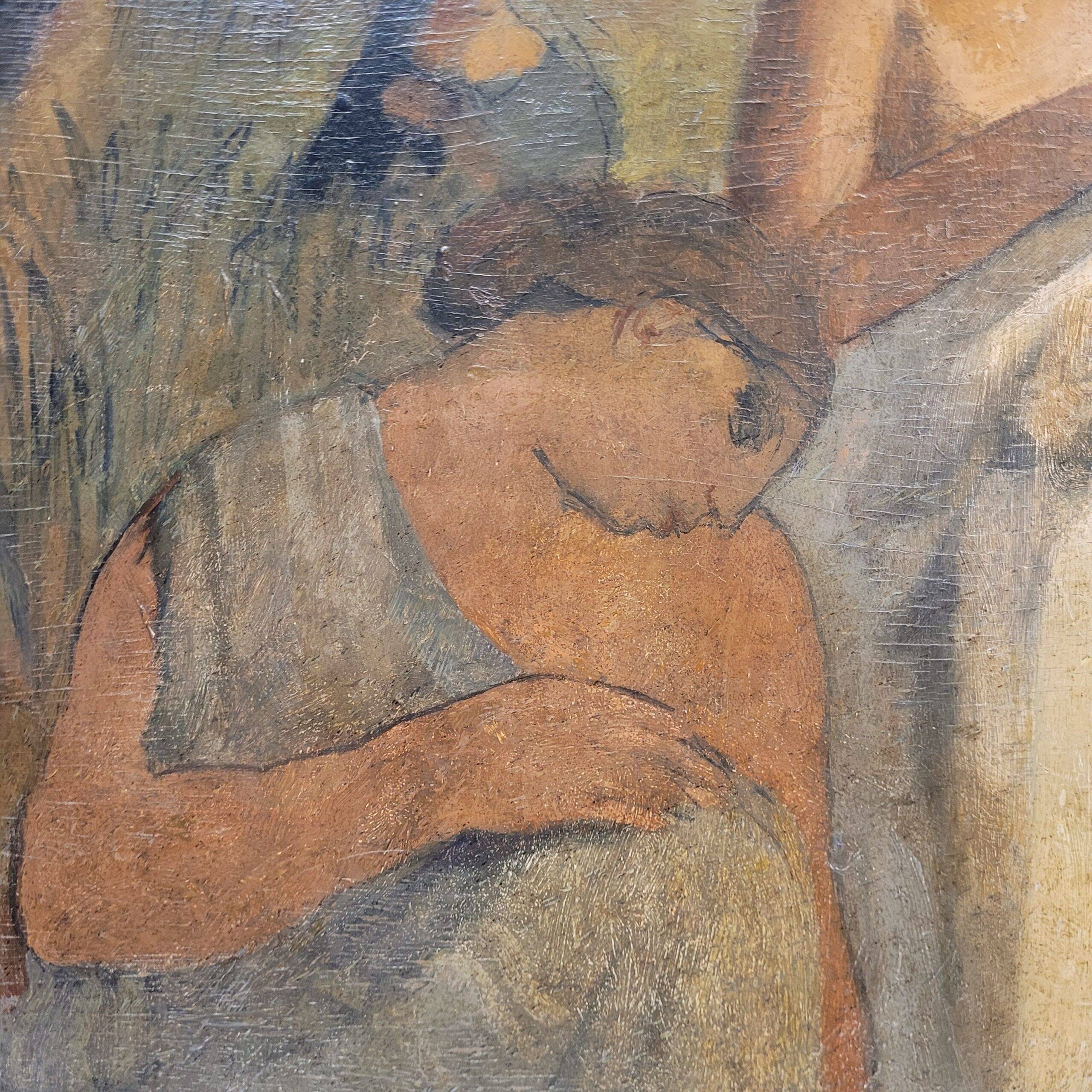 Oil on panel "Roquelaure", Agustín Carrera, Art Deco, early 20th century – Spain