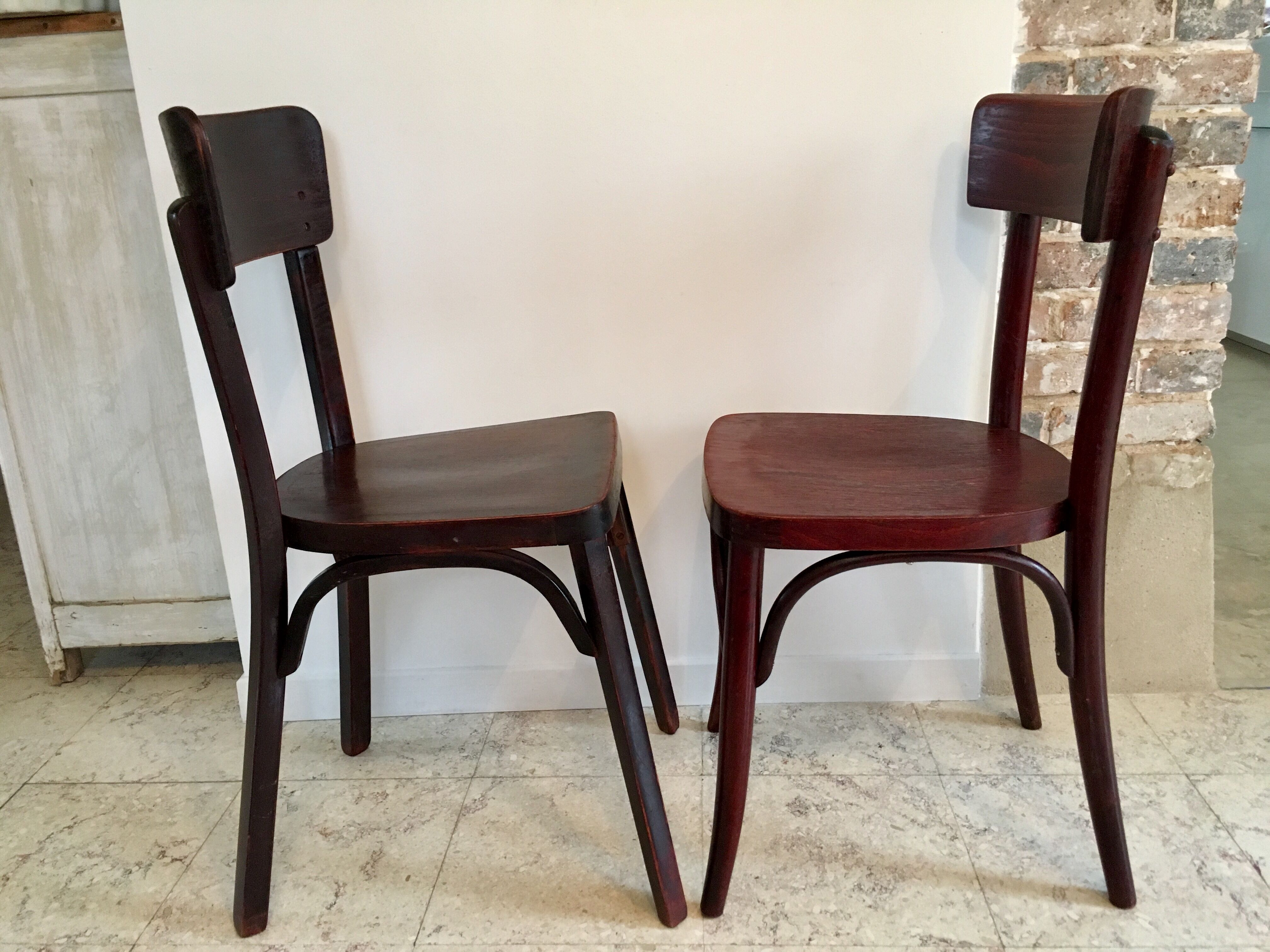Pair of vintage bistro chairs Berc Antoine