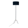 1950s tripod floor lamp, brass and black metal