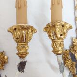 Polychrome beech wood sconces. Spain 1900
