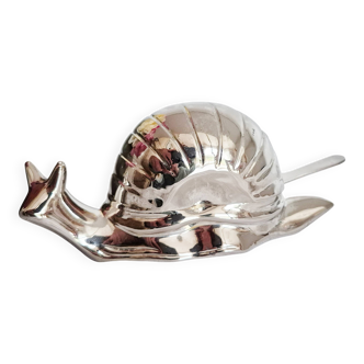Antique butter dish Silver-plated snail