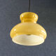 Old yellow glass suspension, mounted with new cable and new socket - circa 1950