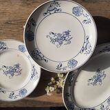 Compotier décor blue flowers St Armand