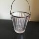 Crystal ice bucket with silver-plated handle