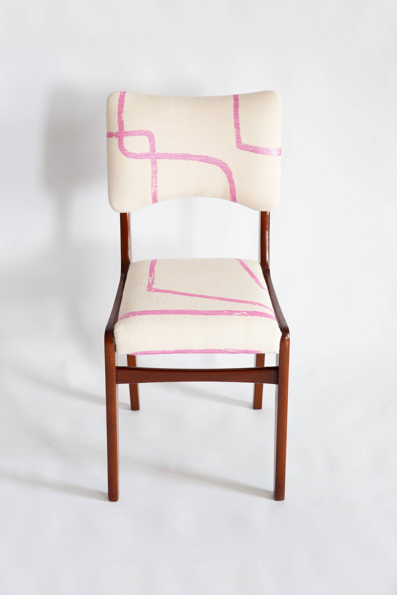 Mid-century chair, Kafkaesque Walk Jacquard, Rajmund Halas, Poland, 1960s