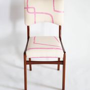 Mid-century chair, Kafkaesque Walk Jacquard, Rajmund Halas, Poland, 1960s