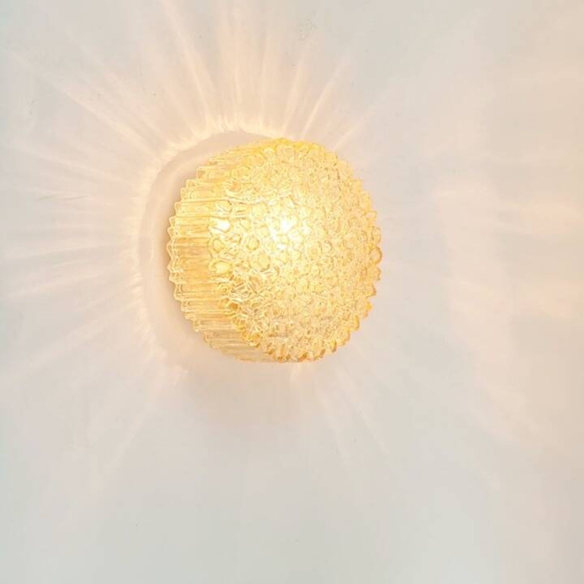 Mid-Century Amber Bubble Glass Wall Lights/Sconces by Helena Tynell for Limburg, 1970s