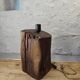 Brutalist table lamp in solid oak