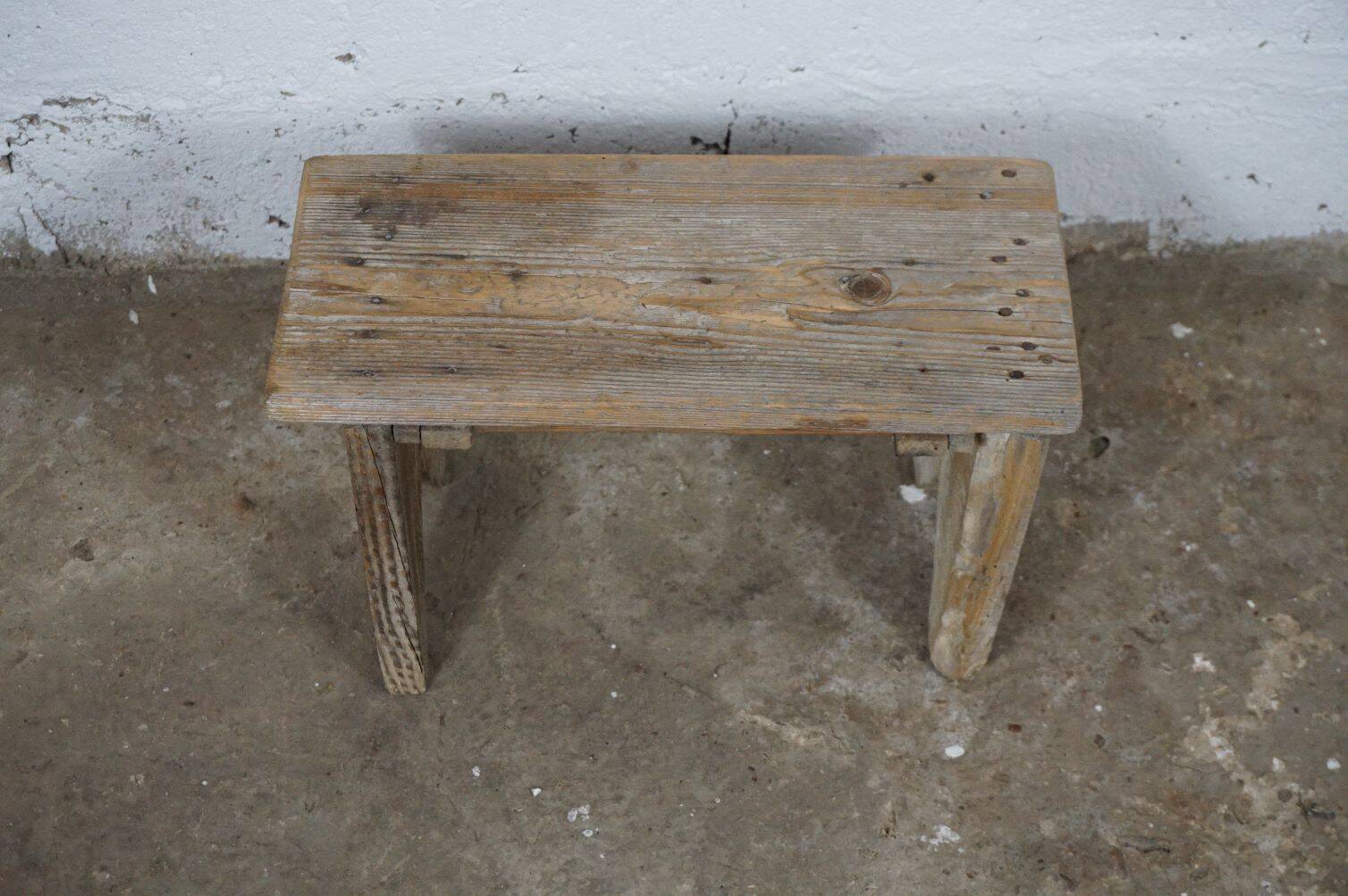 Vintage handcrafted raw foot stool