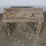 Vintage handcrafted raw foot stool