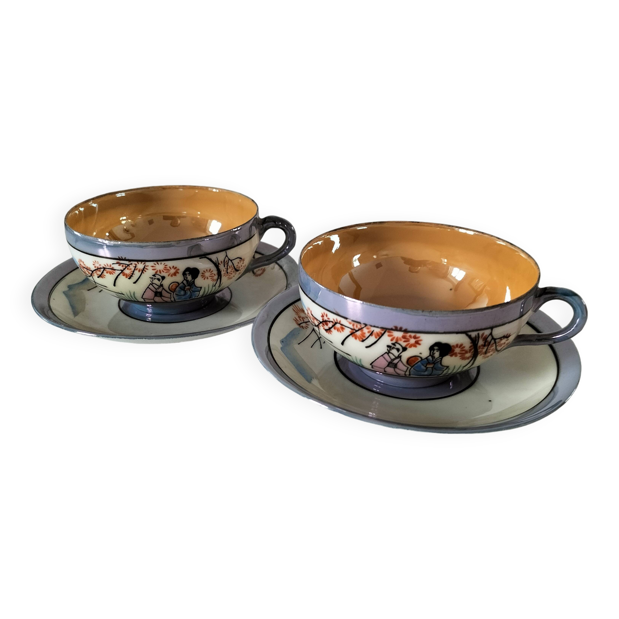 Japanese porcelain cups and saucers