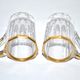 Baccarat set of 2 glasses with liquor mug in gilded cut crystal 1907 4.5cm
