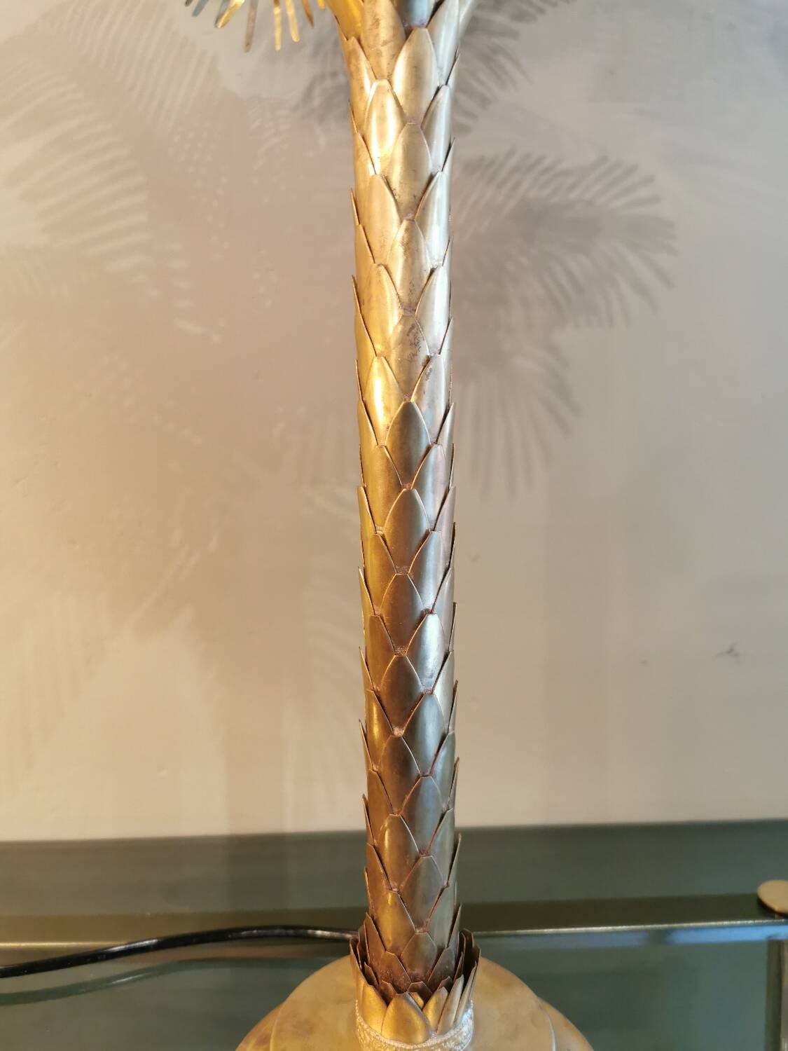 Solid brass palm tree lamp