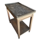 Table d’appoint vintage en bois et plateau marbré