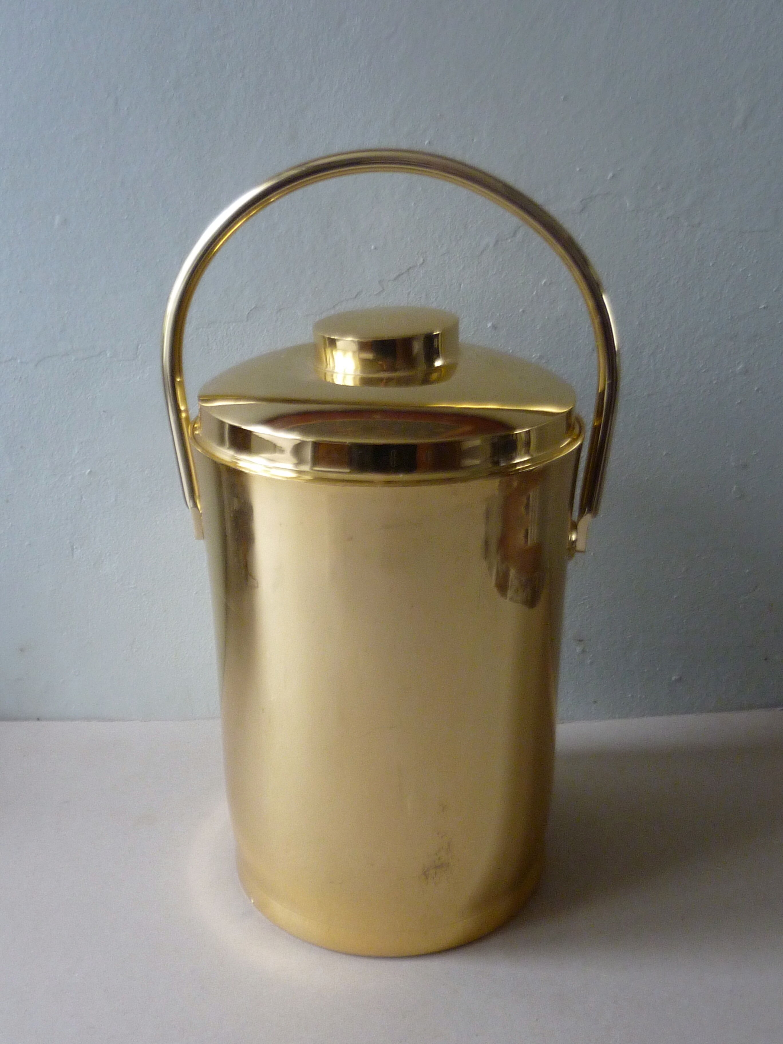 Inalta Luxe France golden aluminum bucket from the 70s