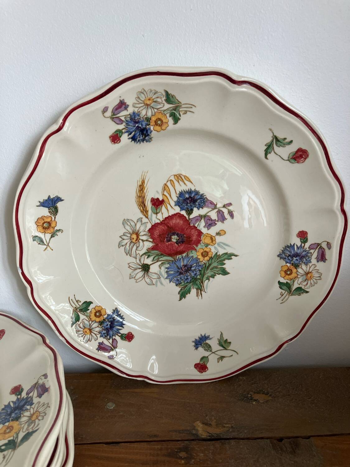 6 Sarreguemines dinner plates