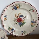 6 Sarreguemines dinner plates