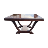 Solid mahogany art deco table with extensions