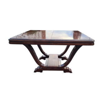 Solid mahogany art deco table with extensions