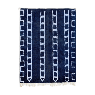 Tapis marocain moderne bleu